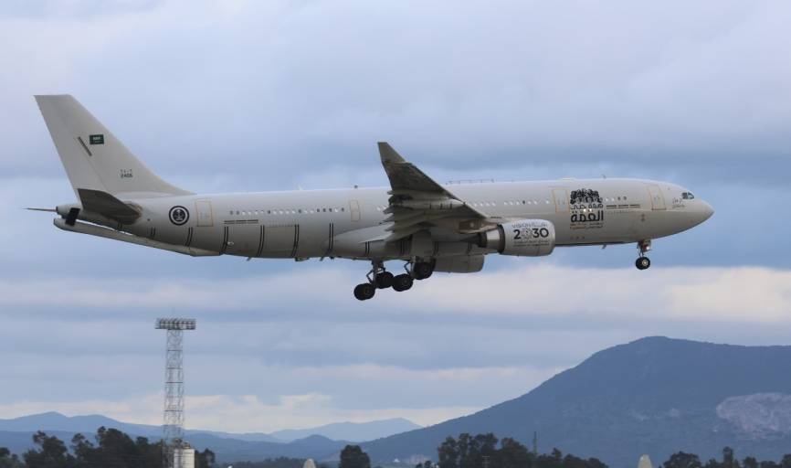 Dos de los tres A330 MRTT de la RSAF, que llegaron a Morón, llevaban decoración especial. (foto Julio Maíz)