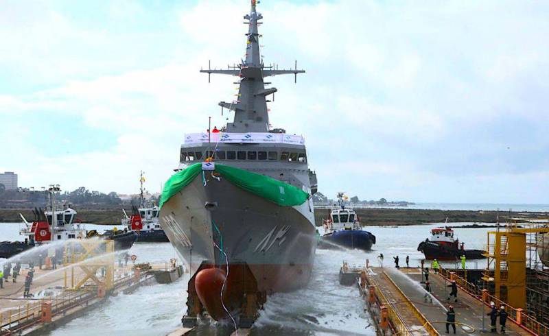 La corbeta Al Diriyah durante su botadura en noviembre de 2020. (foto Navantia)