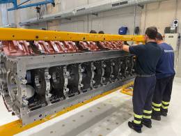 El primer motor para las fragatas F-110 montado en la Fbrica de Motores de Navantia (Navantia)