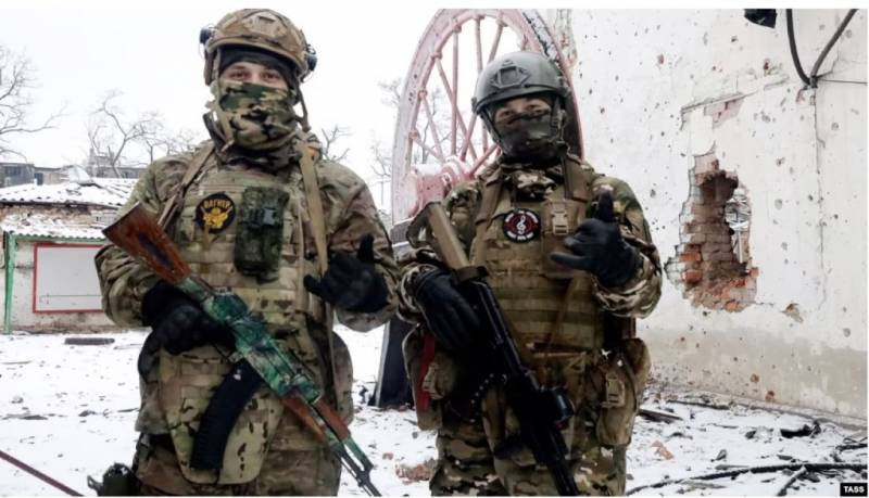 Mercenarios de la CMP Wagner en Soledar  (Foto: RadioFreeEuope)