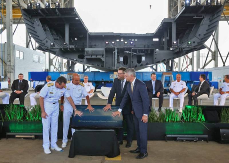 Quilla de la primer fragata Tamandar para la Marina de Brasil.