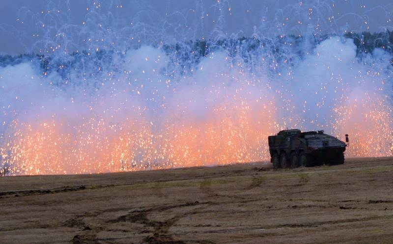 Vehculo 8x8 Boxer haciendo uso del sistema de proteccin Rosy (Rheinmetall)