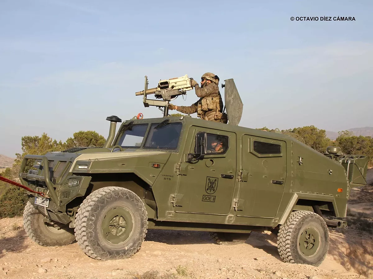 Los VAMTAC ST5 blindados son ptimos para operaciones en escenarios de alta intensidad o cuando se requiere llevar armas potentes. Foto: Octavio Dez Cmara