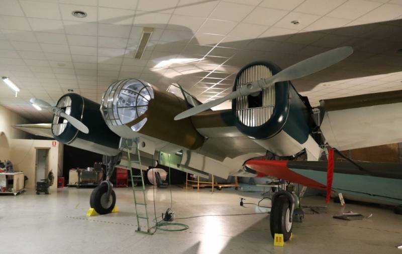 La magnifica reproduccin del bombardero SB-2, que se puede ver en el museo de La Senia (Trarargona). (Foto Julio Maz Gutirrez)