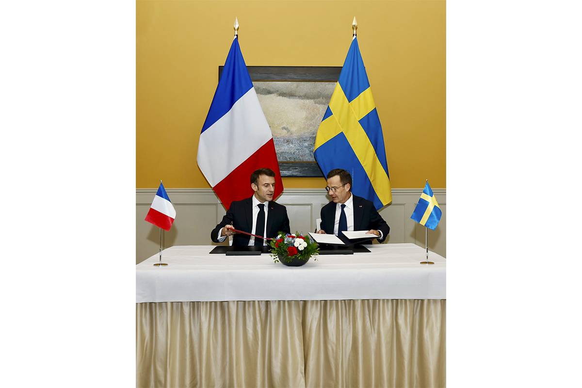 Firma del acuerdo estratgico entre ambos pases (Oficina del primer ministro sueco)