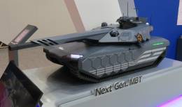 Maqueta del tanque de batalla de prxima generacin NG-MBT mostrada durante Eurosatory 2024.   