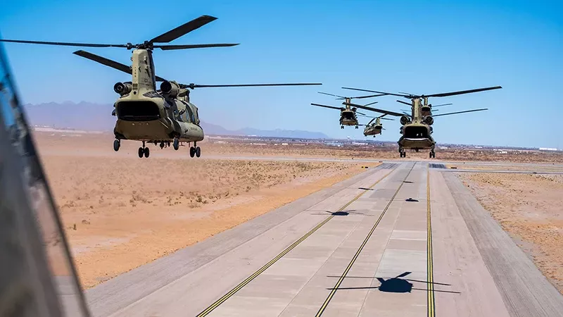 Helicpteros CH-47F del US Army. Foto: Boeing/Sargento. Isaas Laster