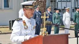 El Coronel de IM Antonio Nez Rodrguez durante su discurso de toma de Mando. Foto: Armada