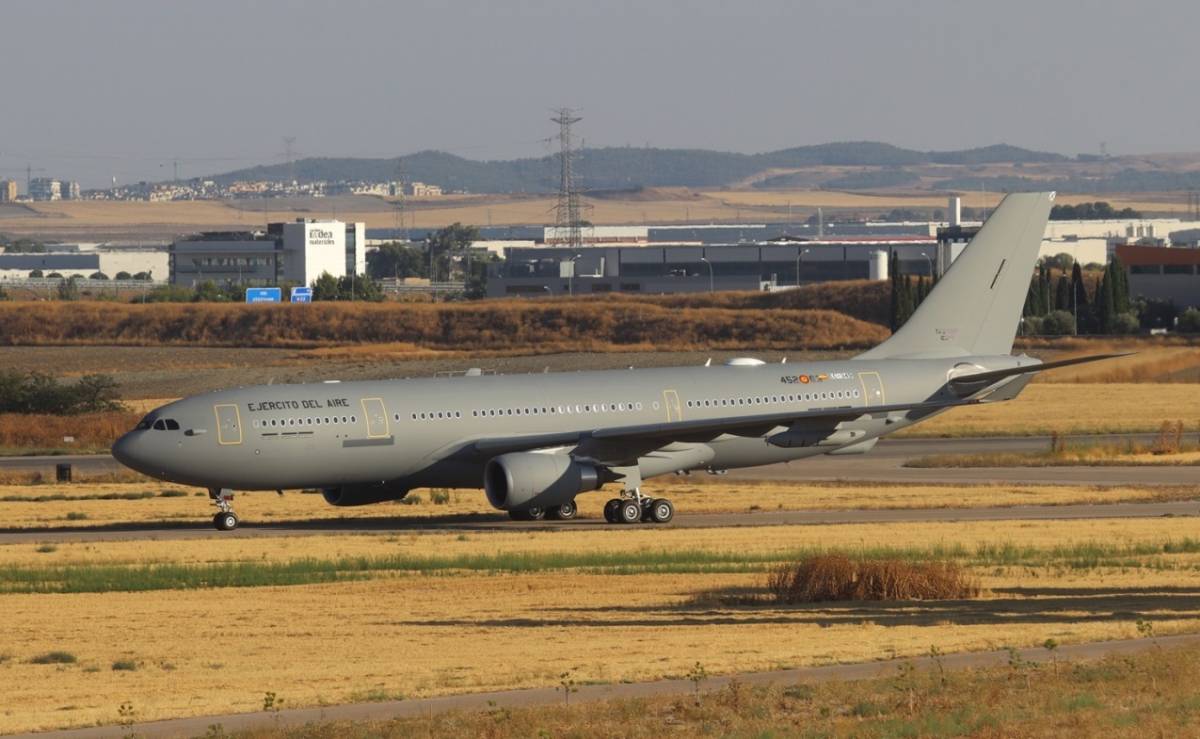 El primer A330-200 MRTT del Ejrcito del Aire y del Espacio en la base de Getafe. (Foto: Julio Maz Gutirrez)