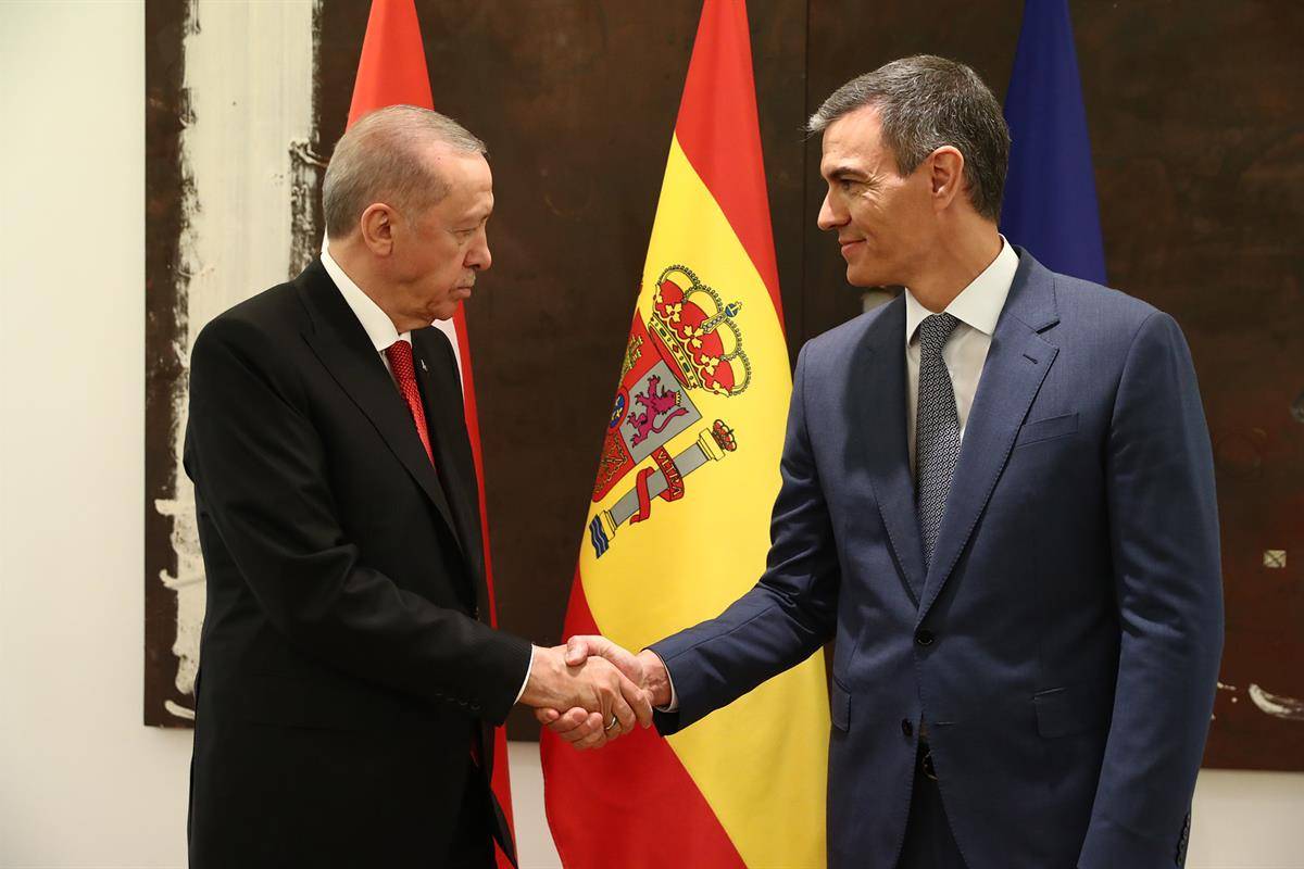 Erdogan y Pedro Snchez en el Palacio de La Moncloa.