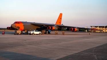 El bombardero B-52H matriculado 61-0028 de la Fuerza Area de los Estados Unidos. (foto USAF)