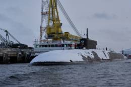 El submarino de la clase Borei-A Imperator Aleksandr III, idntico al actualmente en pruebas Knyaz Pozharskiy. (Foto Ministerio de Defensa de Rusia)