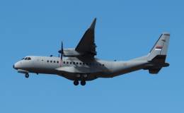 El segundo C295 serbio aterrizando en la base area de Torrejn. (foto Julio Maz Gutierrez)